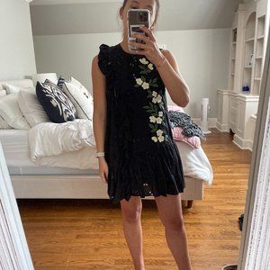 Zara black eyelet dress